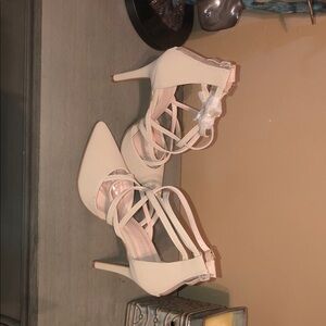 Elegant Cream Strappy Heels
